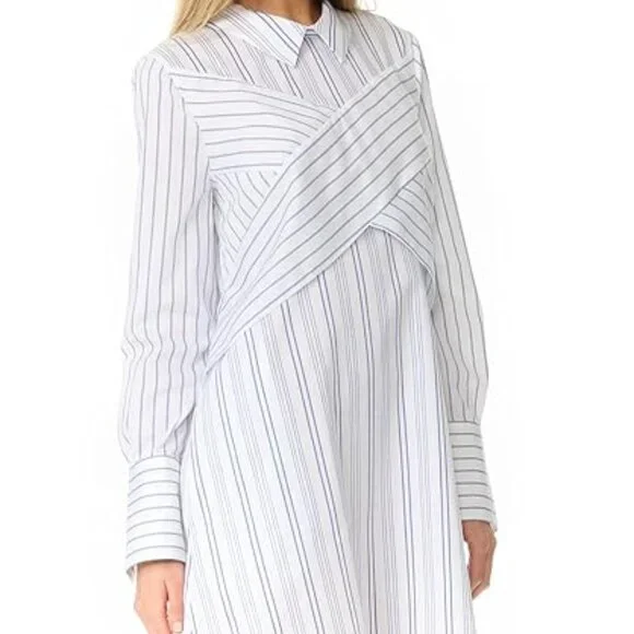 BCBGMaxAzaria Azriel Striped Shirt Dress Women Size XS Cotton Casual Collar - Picture 3 of 13